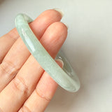 52.9mm A-Grade Natural Light Green Jadeite Traditional Round Bangle No.152046
