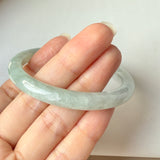 52.9mm A-Grade Natural Light Green Jadeite Traditional Round Bangle No.152046