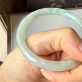 52.9mm A-Grade Natural Light Green Jadeite Traditional Round Bangle No.152046