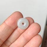 A-Grade Natural White Jadeite Donut No.172809