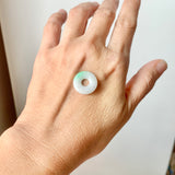 A-Grade Natural Moss On Snow Jadeite Donut No.172810