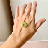 A-Grade Natural Greenish Yellow Jadeite Donut No.172811