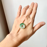 A-Grade Natural Tri-Colour Jadeite Donut No.172813