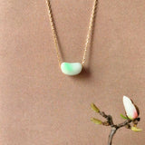 A-Grade Natural Moss On Snow Jadeite Jelly Bean Pendant No.172828