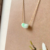 A-Grade Natural Moss On Snow Jadeite Jelly Bean Pendant No.172828