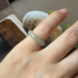 14mm A-Grade Light Yellowish Green Jadeite Ring Band No. 162594