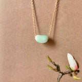 A-Grade Natural Moss On Snow Jadeite Jelly Bean Pendant No.172828
