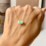 A-Grade Natural Moss On Snow Jadeite Jelly Bean Pendant No.172828