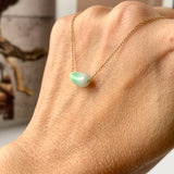 A-Grade Natural Moss On Snow Jadeite Jelly Bean Pendant No.172828
