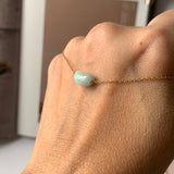 A-Grade Natural Moss On Snow Jadeite Jelly Bean Pendant No.172828