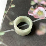 17.1mm A-Grade Natural Light Green Jadeite Archer Ring Band No. 161448
