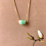 A-Grade Natural Moss On Snow Jadeite Jelly Bean Pendant No.172827