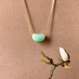 A-Grade Natural Moss On Snow Jadeite Jelly Bean Pendant No.172827