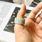 17.1mm A-Grade Natural Light Green Jadeite Archer Ring Band No. 161448