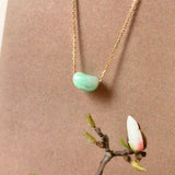 A-Grade Natural Moss On Snow Jadeite Jelly Bean Pendant No.172827