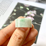 17.1mm A-Grade Natural Light Green Jadeite Archer Ring Band No. 161448
