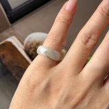 14mm A-Grade White Green Jadeite Ring Band No. 162596