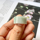 17.1mm A-Grade Natural Light Green Jadeite Archer Ring Band No. 161448