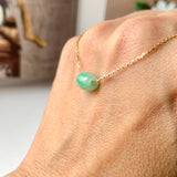 A-Grade Natural Moss On Snow Jadeite Jelly Bean Pendant No.172827