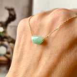 A-Grade Natural Moss On Snow Jadeite Jelly Bean Pendant No.172827