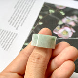 17.1mm A-Grade Natural Light Green Jadeite Archer Ring Band No. 161448