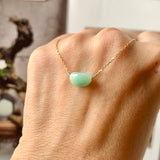 A-Grade Natural Moss On Snow Jadeite Jelly Bean Pendant No.172827