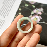 17.1mm A-Grade Natural Light Green Jadeite Archer Ring Band No. 161448