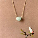 A-Grade Natural Moss On Snow Jadeite Jelly Bean Pendant No.172826