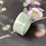 17.1mm A-Grade Natural Light Green Jadeite Archer Ring Band No. 161448