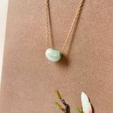 A-Grade Natural Moss On Snow Jadeite Jelly Bean Pendant No.172826