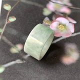 17.1mm A-Grade Natural Light Green Jadeite Archer Ring Band No. 161448