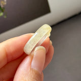19mm Icy A-Grade Yellow White Jadeite Ring Band No. 162603