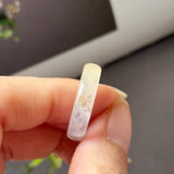 19mm Icy A-Grade Yellow White Jadeite Ring Band No. 162603
