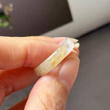 19mm Icy A-Grade Yellow White Jadeite Ring Band No. 162603