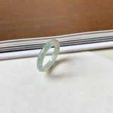 15.5mm A-Grade Natural Floral Jadeite Slim Cut Ring Band No. 162619
