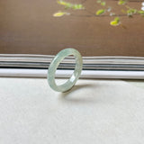 15.5mm A-Grade Natural Floral Jadeite Slim Cut Ring Band No. 162619