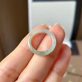 15.5mm A-Grade Natural Floral Jadeite Slim Cut Ring Band No. 162619