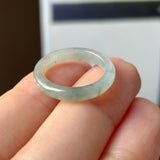15.5mm A-Grade Natural Floral Jadeite Slim Cut Ring Band No. 162619