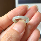 15.5mm A-Grade Natural Floral Jadeite Slim Cut Ring Band No. 162619