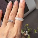 16mm A-Grade White Jadeite Ring Band No. 162605