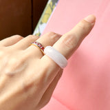 16.1mm A-Grade Natural Lilac Jadeite Cloop Ring Band No.162357