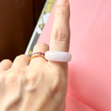 16.1mm A-Grade Natural Lilac Jadeite Cloop Ring Band No.162357