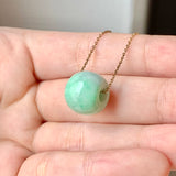 A-Grade Natural Moss On Snow Jadeite Barrel No.172830