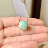 A-Grade Natural Moss On Snow Jadeite Barrel No.172830