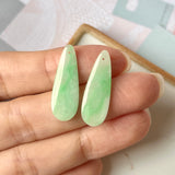 8.7cts A-Grade Natural Moss on Snow Jadeite Pear Shaped Pair No.180685