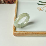 18.5mm A-Grade Natural Light Yellowish Green Jadeite Ring Band No. 162472