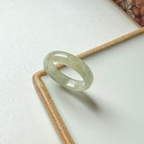 18.5mm A-Grade Natural Light Yellowish Green Jadeite Ring Band No. 162472