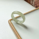 18.5mm A-Grade Natural Light Yellowish Green Jadeite Ring Band No. 162472