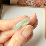 18.5mm A-Grade Natural Light Yellowish Green Jadeite Ring Band No. 162472