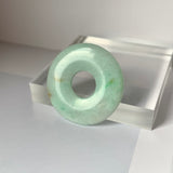 A-Grade Natural Moss On Snow Jadeite Ancient Coin Donut No.220659